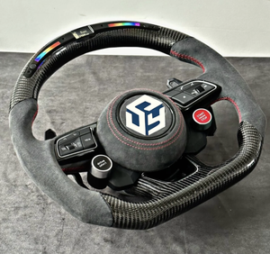 Volante de Fibra de Carbono Completo con LED para Audi A3 A4 B9 A5 RS3 RS4 RS5 <span class=keywords><strong>S3</strong></span> S4 S5 S6 S7 A1 A7 A8 B9 B8.5 B8 A6 R8 TT RS6 Q5 - Product Image 3