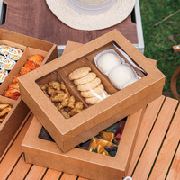 Boîte d'Emballage en Papier Kraft Jetable pour Aliments et Fruits, avec Logo Imprimé Personnalisé, Idéale pour Pique-niques et Camping en Plein Air – Vente en Gros