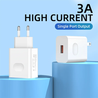 Cargador rápido con enchufe de la UE y EE. UU. QC3.0 18W adaptador de corriente cargador de viaje USB con Cable tipo C de carga para iPhone Oneplus Realme Samsung