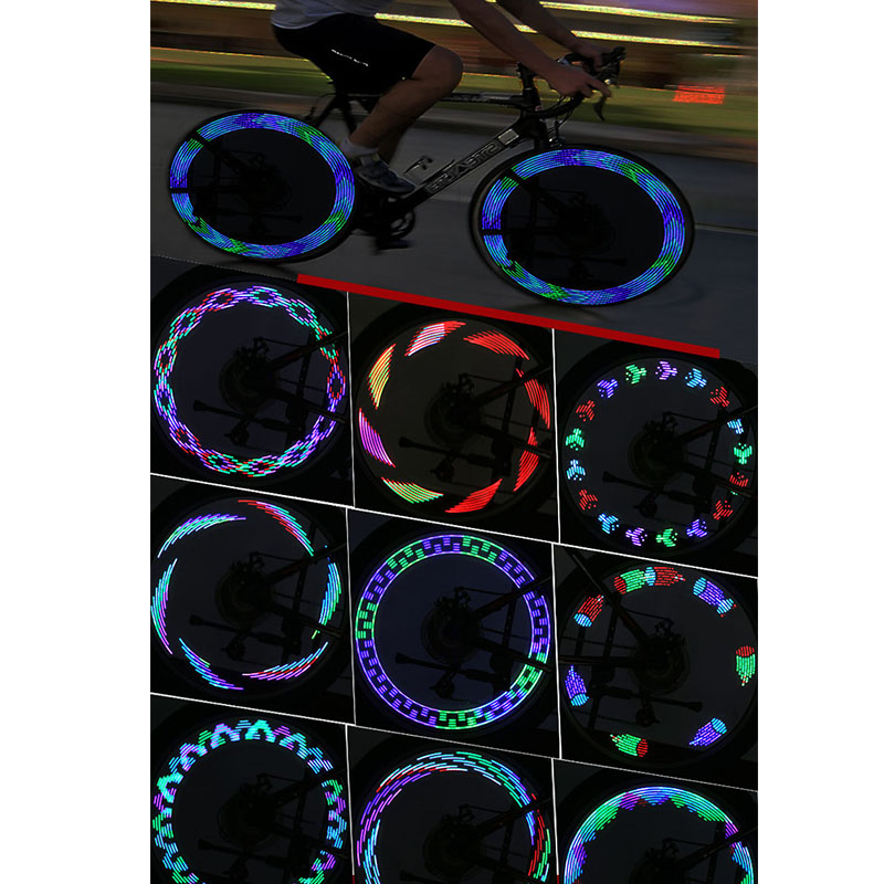 Waterproof Bike Accessories 32 LED Patterns Flashing Colorful Bicycle Cycling Wheel Spoke Signal Tire Light For Bike