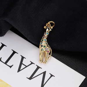 Collier et bracelet pendentif girafe en forme de <span class=keywords><strong>parapluie</strong></span> glacé, élégant, <span class=keywords><strong>chic</strong></span>, personnalisable, hypoallergénique, avec zircon, accessoire fait main, bricolage - Product Image 3