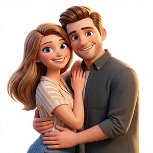 Cuadro de Lienzo Personalizado con Retrato de Dibujos Animados de 20*20CM, Póster de <span class=keywords><strong>Foto</strong></span> Animada Personalizada, Arte en Lienzo Enmarcado para Decoración del Hogar, Día de la Madre, Aniversario - Product Image 1
