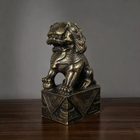 Statue de lion gardien Feng Shui en résine, style chinois, fait main, écologique, artistique, pop art animalier, Foo Dog