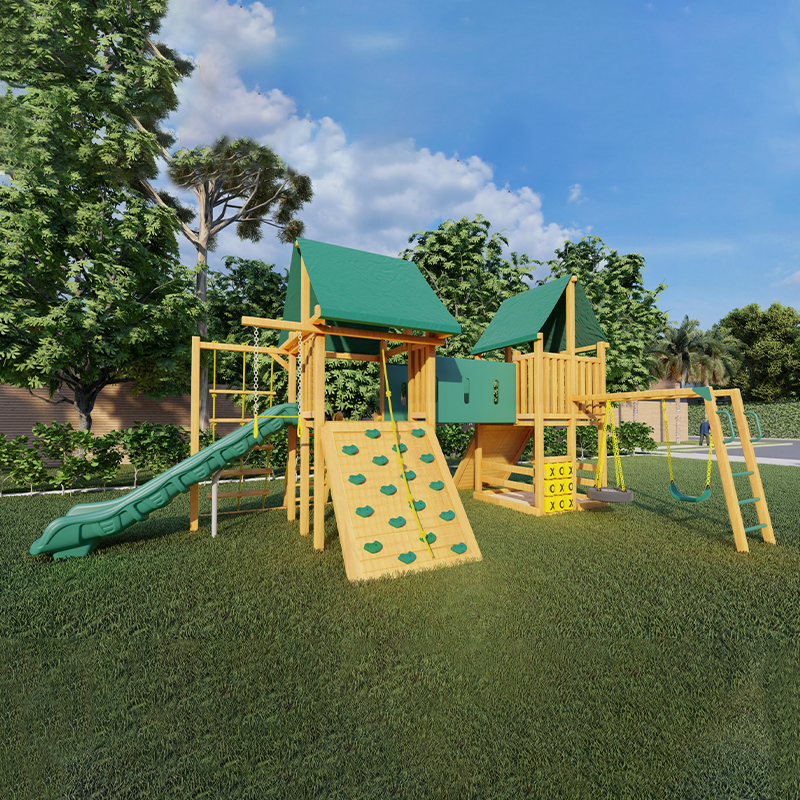 Large Wooden Tower Amusement Park Kids
