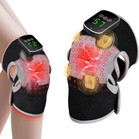 Masseur de genou à lumière rouge rechargeable Zones de vibration, Relaxation musculaire, Fonction chauffante pour le genou