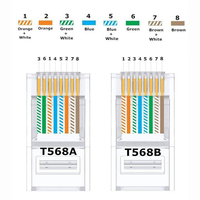 Connecteur RJ45 plaqué or UTP Cat5e Ethernet RJ 45 8P8C Câble réseau LAN Connecteur RJ45 Cat6