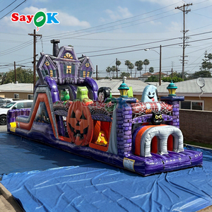 Sayok, carrera de obstáculos inflable de calabaza de Halloween, casa hinchable, Castillo de salto, carrera de obstáculos inflable de fantasmas para niños - Product Image 2