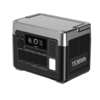 Station d'alimentation 1800W, solaire, pour la maison, d'urgence, extérieure, capacité de la batterie 1536Wh, onde sinusoïdale pure, PWM, Oukitel P1500 PLUS