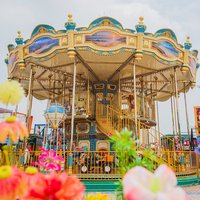 Manège pour enfants, carrousel à 48 places, carrousel pivotant, manège rotatif, couleur personnalisée, carrousel de parc d'attractions à vendre