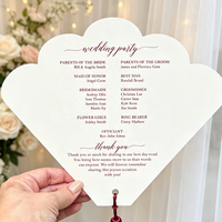Éventails personnalisés pour programme de mariage avec pompon |   Thème Coquillage et Floral, Cadeaux de Mariage et Décoration de Table