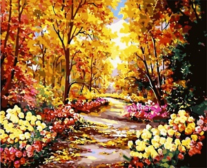 Kits de peinture par numéros XIXI pour adultes et enfants - Art sur toile de paysage fait main, décoration murale pour la maison, peinture à l'huile - Product Image 1