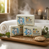 Savon au lait de chèvre et au sel marin, naturel, exfoliant doux, nettoyant, pour peaux sensibles, hydratant, apaisant, soin pour enfants