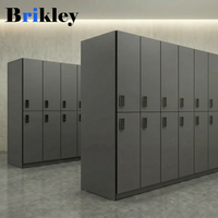 Casier HPL Brikley avec serrure à clé, armoire compacte en stratifié à poser au sol, utilisée dans les vestiaires des gymnases scolaires, les bureaux, prix abordable