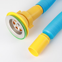 HJSJ Tuyau de vidange cylindrique multicolore de 80 mm de style italien, 2 mm, pour éviers de serpillière, flexible, anti-odeur, avec filtre pour sol