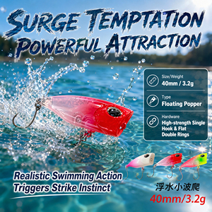 XIDIAOYU 1 ud. Señuelo de pesca Mini <span class=keywords><strong>Whopper</strong></span>, señuelos pequeños de 4 cm y 3.2 g, micro poppers, cebo artificial para pesca de lubina y trucha - Product Image 2