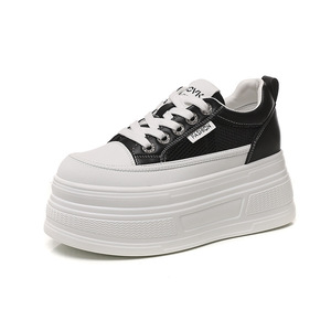 Zapatillas de Plataforma con Suela Gruesa Casuales para Mujer, Primavera Verano 2026, Novedad, con Cordones, que Aumentan la Altura, Blancas, Versátiles - Product Image 2