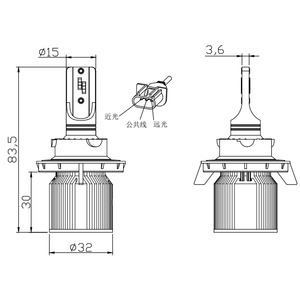 ไฟหน้ารถยนต์ LED รุ่นใหม่ H13 ไฟสูง/ต่ำ จากโรงงาน Globalpowerleds ไฟตัดหมอก LED <span class=keywords><strong>ราคา</strong></span>สุดคุ้ม C327 30W รับประกัน 2 ปี - Product Image 3