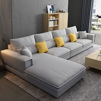Canapé moderne nordique pas cher, design en forme de L, tissu en velours, canapé sectionnel de salon, canapé inclinable de bureau, ensemble de meubles, canapé de salon