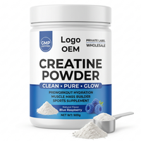 Créatine monohydrate 99%+ 200 Mesh en poudre fine, certifiée GMP, marque privée, vente en gros, supplément pré-entraînement Clean Pure Glow