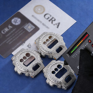 Lunette de montre Hip Hop en argent 925 plaqué or <span class=keywords><strong>rose</strong></span>, motif épines de thistle, compatible GW-6900-1, sertie de moissanite - Product Image 6