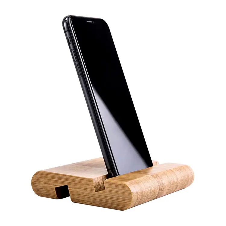 Double Sided Desktop Lazy Portable Bamboo Mobile Phone Holder Stand For Huawei iPhone Xiaomi Samsung Tablet iPad for Office