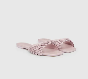 Nuovi <span class=keywords><strong>Sandali</strong></span> Estivi da Donna <span class=keywords><strong>con</strong></span> Tacco Piatto, Tomaia in Velluto Rosa Glitterato, Punta Quadrata Aperta, per Ragazze - Product Image 1