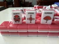 Jeu de tuiles de mahjong en acrylique Funky Trade sur le thème de la culture traditionnelle chinoise, 160 pièces, 1,42*1,02*0,63 pouces, style américain