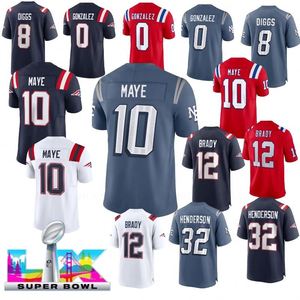 Venta al por Mayor de Artículos de los Super Bowls Rivalries de Nueva Inglaterra # 0 Gonzalez # 10 de mayo # 8 Stefon Diggs # Camiseta de Fútbol Americano Bordada con el Número 12 de Brady - Product Image 1