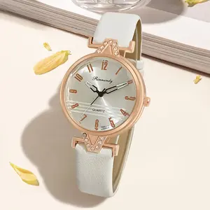 WJ-11230 Minimalist Arabia Numeral Dial Design Accept OEM Fashion Ladies Watch Top Sale Leather Band Wholesale Women Wrist Watch