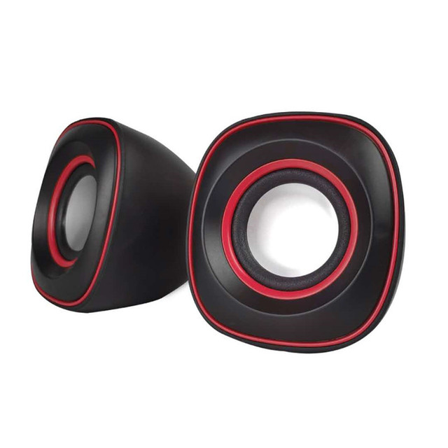 E-1027 Portable USB Mini Wired 2PCS Desktop / Laptop Small Speaker Outdoor Small Audio Gift Speaker 2.0 Mobile Phone Box