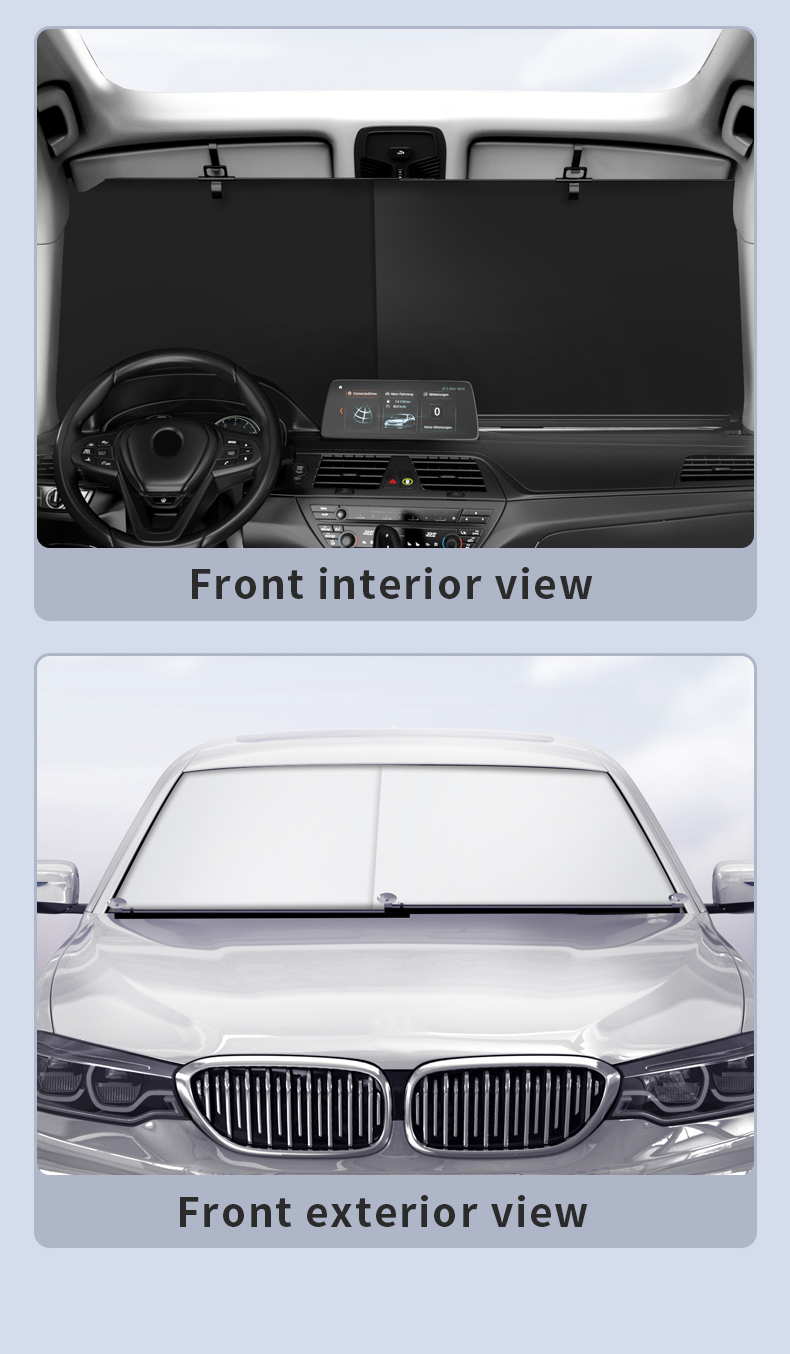Fifth car Windshield Sunshade, Fifth , Oxford sun shield, sun block 0 light transmission, 80-140cm retractable