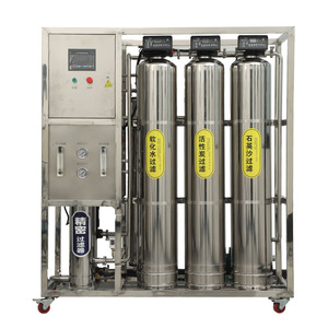 Système de purification et <span class=keywords><strong>adoucisseur</strong></span> d'eau par osmose inverse compact 500L/H avec contrôle PLC, réservoir en acier inoxydable, garantie 1 an, pompe - Product Image 1