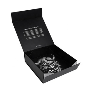 Cajas plegables con logotipo UV, cajas de embalaje de regalo plegables negras grandes personalizadas <span class=keywords><strong>para</strong></span> sudaderas con capucha, ropa de marca - Product Image 4