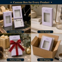 Boîte cadeau de luxe personnalisée avec fenêtre transparente pour aimants de réfrigérateur, emballage en carton premium avec fenêtre en PET et insert en EVA