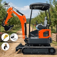 Mini-excavatrice compacte LAWNIO 20X à prix de concession, avec capot, chenilles en caoutchouc et lame de bulldozer, pour travaux en verger, jardin et ferme