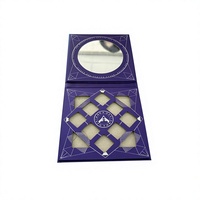 Boîte d'emballage portable de luxe personnalisée avec miroir rond pour fards à paupières et cosmétiques