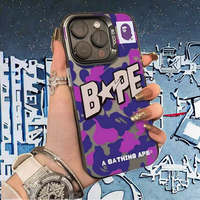 À la mode Camouflage Ape Man Print TPU + PC étui de téléphone portable pour iPhone 17 Pro Max 15 14 11 XS XR Laser couverture arrière SE OPP sac