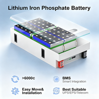 Batterie de stockage d'énergie domestique rechargeable, modulaire 5kWh 20kWh LiFePO4 51.2V 200Ah 400Ah murale hors réseau pour villa