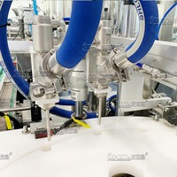 Machine de remplissage et de bouchage entièrement automatique à plateau tournant rotatif pour liquides et sérums, en acier inoxydable 304/316
