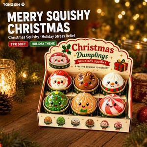 Joyeux Noël – Jouet Squishy en TPR – Jouet à presser pour les fêtes – Squishy Dumpling anti-stress – Fidget sensoriel – Bonhomme de neige – Père Noël – Cadeau mignon et original - Product Image 2