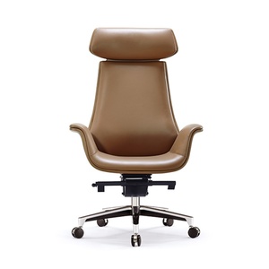 Silla de Oficina Ergonómica de Cuero Genuino con Respaldo Alto, Diseño Moderno, Nuevo Modelo, para Hogar u Oficina - Product Image 3