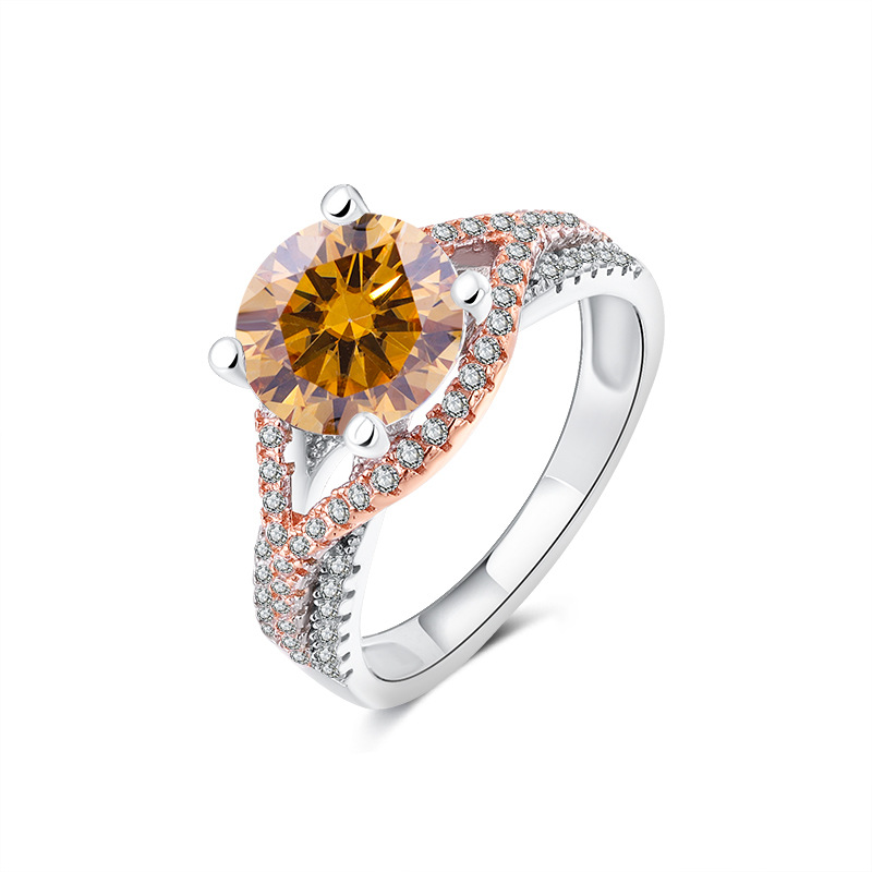 Moissanite champagne or 2ct + certificat GRA