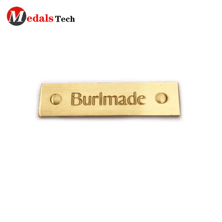 Cheap promotion gold plating thin engraved logo small metal plates