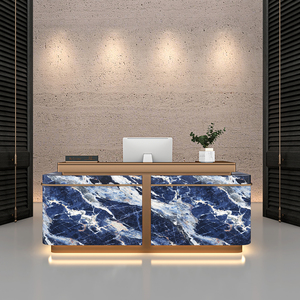 Escritorio de recepción de laca de lujo y luz moderna para empresa salón de belleza Hotel clínica médica y dental como mesa de cajero - Product Image 3