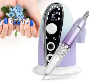 Perceuse à ongles électrique Portable Rechargeable 35000 tr/min perceuse professionnelle pour ongles acryliques polissage Salon maison manucure E fichier