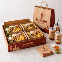 Boîtes alimentaires en carton ondulé écologiques de haute qualité pour restaurants, personnalisables en gros, pour hamburgers et shawarmas