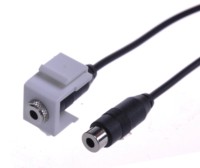 Cable de Audio Estéreo de 3.5mm con Conector Keystone Chapado en Oro, Hembra a Hembra, para Computadora, Reproductor de DVD, Cámara, con Conductor de Cobre Desnudo