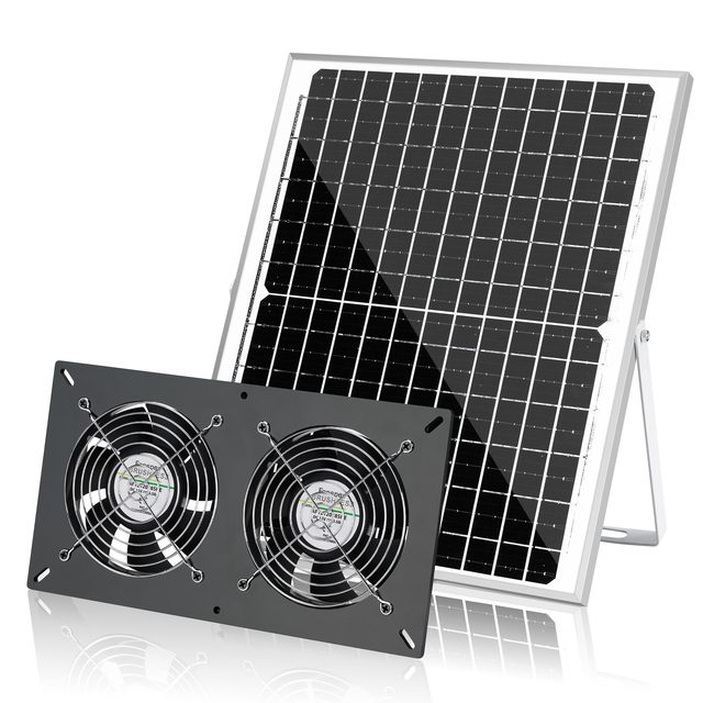 20W Solar Panel Powered 3-Fan Kit for Outdoor Chicken Coop Customizable OEM & ODM Exhaust or Intake Air Cooling Fans