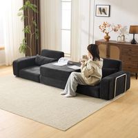 Sofá Cama Modular de Lujo Moderno para Sala de Estar, en Forma de L, 2 Plazas, de Terciopelo, Diseño Interior Reclinable sin Estructura de Compresión