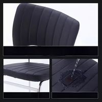 Chaise de bureau moderne empilable avec coussin en cuir et structure métallique robuste pour la maison, le bureau et l'hôtellerie